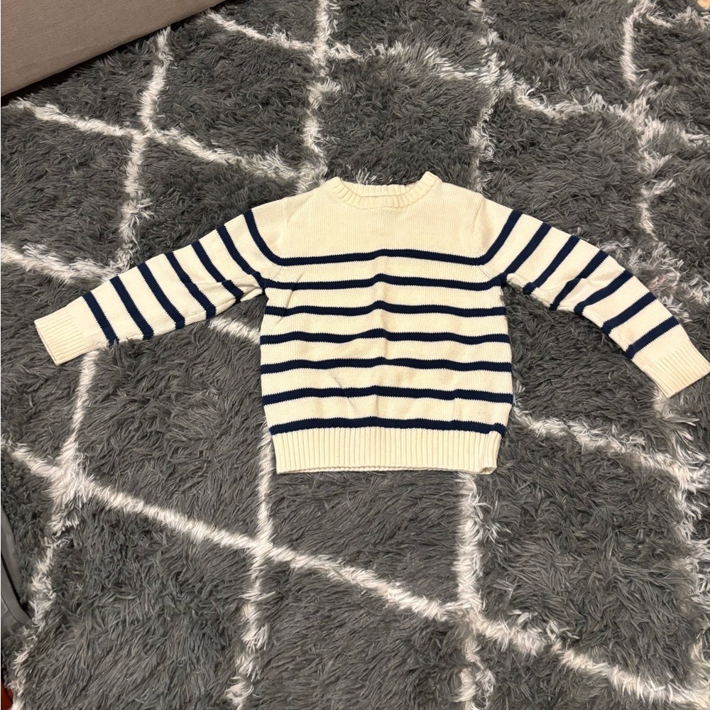 Nordstrom Ivory and Navy Knit Top